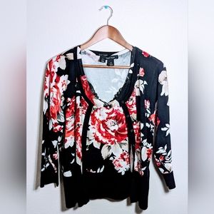 White House and Black Market Cardigan and Shirt